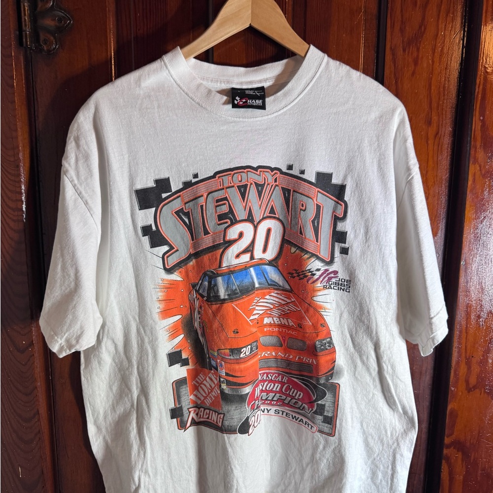White NASCAR Racing Graphic T-Shirt